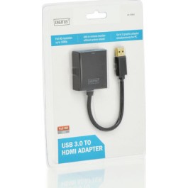 Digitus Μετατροπέας USB-A male σε HDMI female (DA-70841)