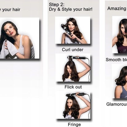 Rowenta Κεραμική Ηλεκτρική Βούρτσα με Αέρα & Περιστρεφόμενη Κεφαλή για Μπούκλες 1000W