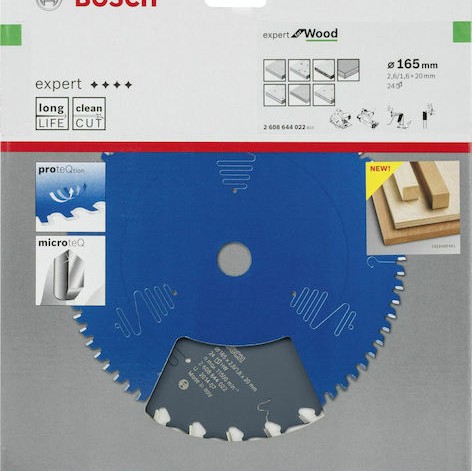 Bosch Saw Blade EX WO H Δίσκος Κοπής Ξύλου 165mm 2608644022