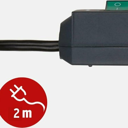 Brennenstuhl Πολύπριζο Ασφαλείας 6 Θέσεων με Διακόπτη και Καλώδιο 2m