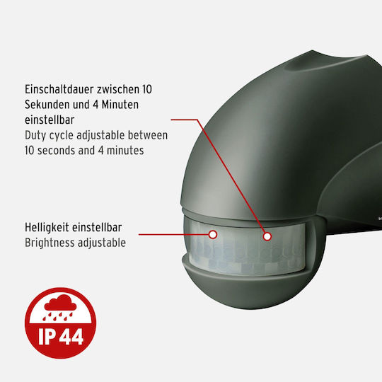 Brennenstuhl Αισθητήρας Θερμοκρασίας με Εμβέλεια 12m σε Γκρι Χρώμα 1171900