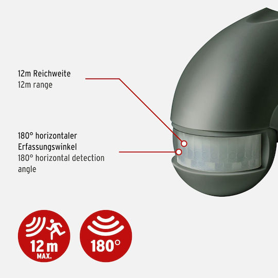 Brennenstuhl Αισθητήρας Θερμοκρασίας με Εμβέλεια 12m σε Γκρι Χρώμα 1171900