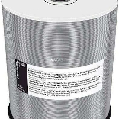 MediaRange Εγγράψιμα CD-R 52x Printable 700MB 100τμχ