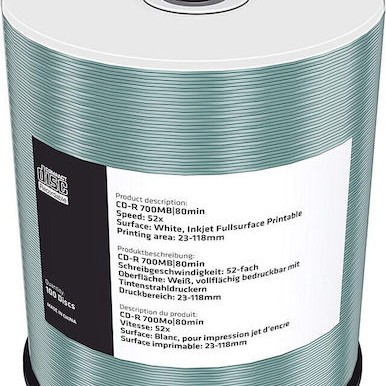 MediaRange Εγγράψιμα CD-R 52x Printable 700MB 100τμχ