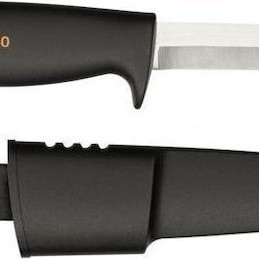 Fiskars K40 Μαχαίρι Μαύρο με Λάμα από Ανοξείδωτο Ατσάλι σε Θήκη