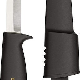 Fiskars K40 Μαχαίρι Μαύρο με Λάμα από Ανοξείδωτο Ατσάλι σε Θήκη