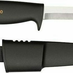 Fiskars K40 Μαχαίρι Μαύρο με Λάμα από Ανοξείδωτο Ατσάλι σε Θήκη