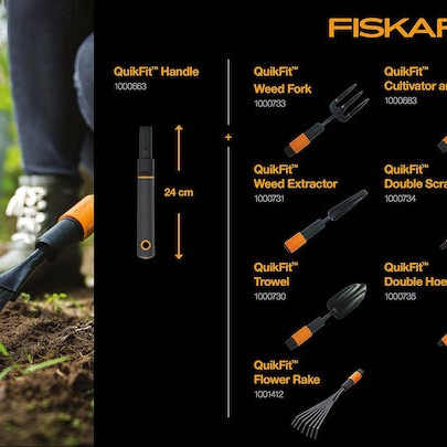 Fiskars Καλλιεργητής Χειρός με Κοντάρι 30.5cm