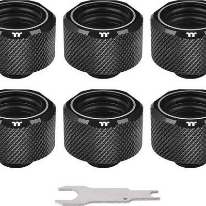 Thermaltake Pacific C-PRO G1/4 PETG Tube 16mm OD Compression Black (6-Pack Fittings)