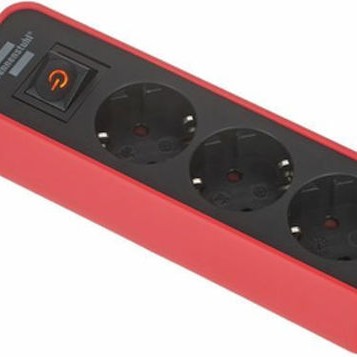 Brennenstuhl Ecolor Πολύπριζο 3 Θέσεων με Διακόπτη και Καλώδιο 1.5m Κόκκινο