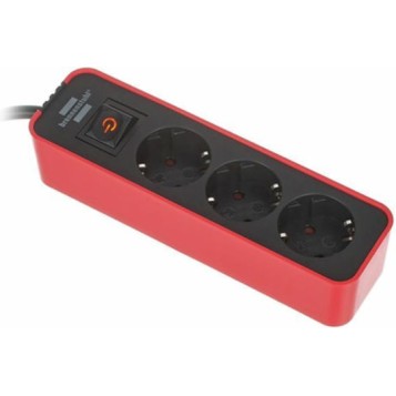 Brennenstuhl Ecolor Πολύπριζο 3 Θέσεων με Διακόπτη και Καλώδιο 1.5m Κόκκινο
