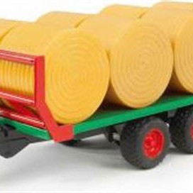 Bruder Bale Transport Trailer with 8 Round Bales για 3+ Ετών