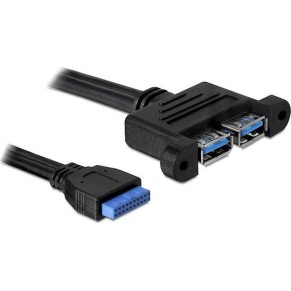 DeLock USB 3.0 pinheader female - 2x USB-A 3.0 female