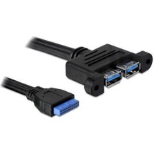 DeLock USB 3.0 pinheader female - 2x USB-A 3.0 female