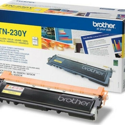 Brother TN-230Y Γνήσιο Toner Laser Εκτυπωτή Κίτρινο 1400 Σελίδων (TN-230Y)