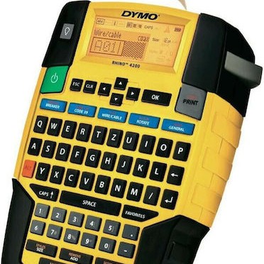 Dymo Rhino 4200 Kitcase Ηλεκτρονικός Ετικετογράφος Χειρός σε Κίτρινο Χρώμα
