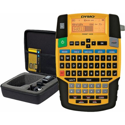 Dymo Rhino 4200 Kitcase Ηλεκτρονικός Ετικετογράφος Χειρός σε Κίτρινο Χρώμα