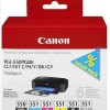 Canon PGI-550/CLI-551 Γνήσιο Πακέτο 6 Μελανιών Εκτυπωτή InkJet Γκρι / Κίτρινο / Κυανό / Ματζέντα / Μαύρο (6496B005)