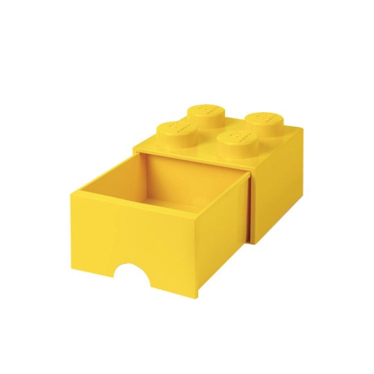 Lego Παιδικό Κουτί Αποθήκευσης από Πλαστικό 4 Knobs Κίτρινο 25x25x18cm
