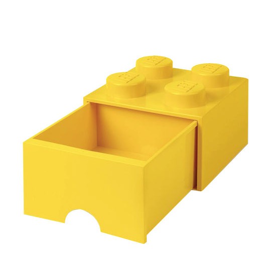 Lego Παιδικό Κουτί Αποθήκευσης από Πλαστικό 4 Knobs Κίτρινο 25x25x18cm