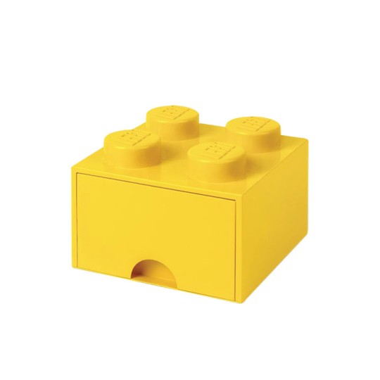 Lego Παιδικό Κουτί Αποθήκευσης από Πλαστικό 4 Knobs Κίτρινο 25x25x18cm