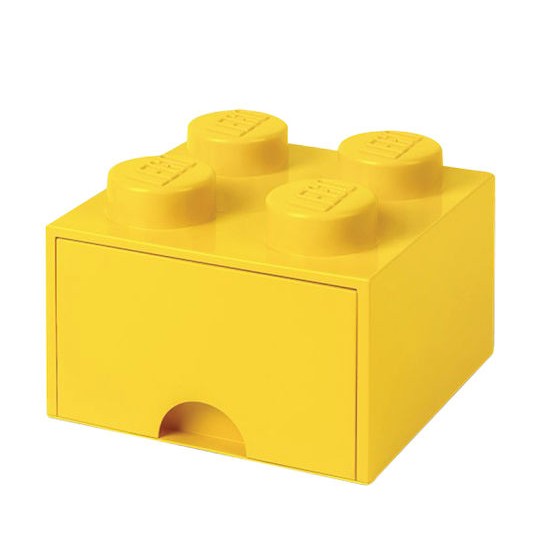 Lego Παιδικό Κουτί Αποθήκευσης από Πλαστικό 4 Knobs Κίτρινο 25x25x18cm