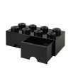 Lego Παιδικό Κουτί Αποθήκευσης από Πλαστικό 8 Knobs Μαύρο 50x25x17cm