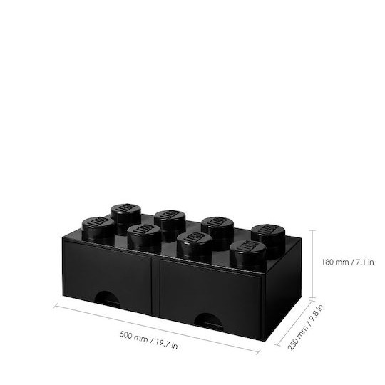 Lego Παιδικό Κουτί Αποθήκευσης από Πλαστικό 8 Knobs Μαύρο 50x25x17cm