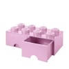 LEGO Παιδικό Κουτί Αποθήκευσης από Πλαστικό 8 Knobs Ροζ 50x25x17cm