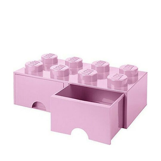 LEGO Παιδικό Κουτί Αποθήκευσης από Πλαστικό 8 Knobs Ροζ 50x25x17cm