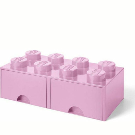 LEGO Παιδικό Κουτί Αποθήκευσης από Πλαστικό 8 Knobs Ροζ 50x25x17cm