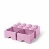 LEGO Παιδικό Κουτί Αποθήκευσης από Πλαστικό 8 Knobs Ροζ 50x25x17cm