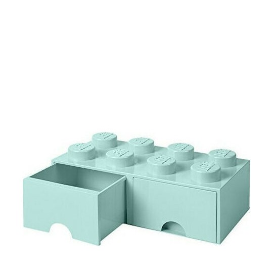 Lego Παιδικό Κουτί Αποθήκευσης από Πλαστικό 8 Knobs Τιρκουάζ 50x25x17cm