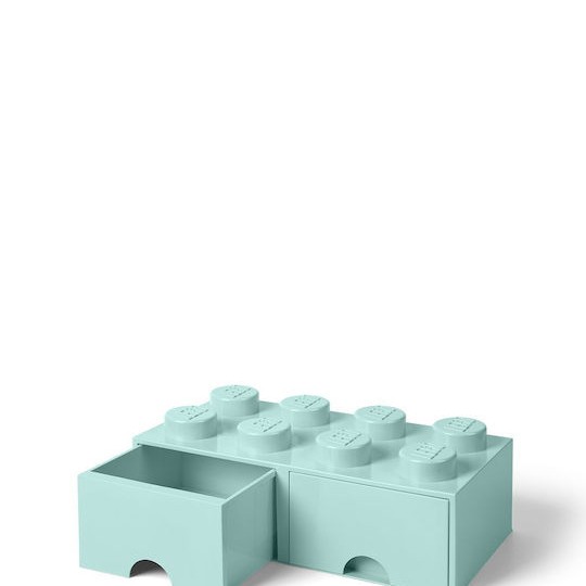 Lego Παιδικό Κουτί Αποθήκευσης από Πλαστικό 8 Knobs Τιρκουάζ 50x25x17cm