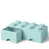 Lego Παιδικό Κουτί Αποθήκευσης από Πλαστικό 8 Knobs Τιρκουάζ 50x25x17cm