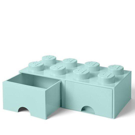 Lego Παιδικό Κουτί Αποθήκευσης από Πλαστικό 8 Knobs Τιρκουάζ 50x25x17cm