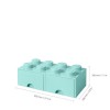 Lego Παιδικό Κουτί Αποθήκευσης από Πλαστικό 8 Knobs Τιρκουάζ 50x25x17cm
