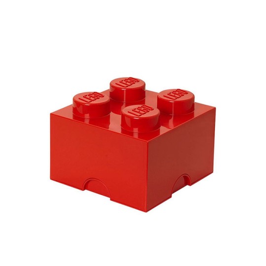 Lego Παιδικό Κουτί Αποθήκευσης από Πλαστικό 4-Stud Κόκκινο 25x25x18cm