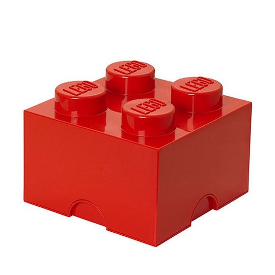 Lego Παιδικό Κουτί Αποθήκευσης από Πλαστικό 4-Stud Κόκκινο 25x25x18cm