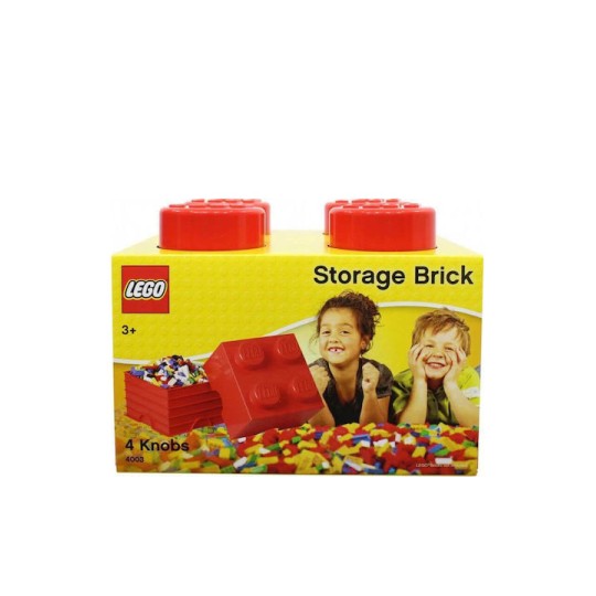 Lego Παιδικό Κουτί Αποθήκευσης από Πλαστικό 4-Stud Κόκκινο 25x25x18cm