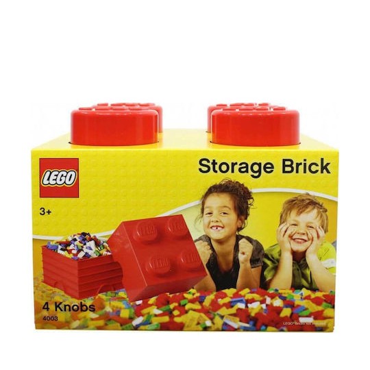 Lego Παιδικό Κουτί Αποθήκευσης από Πλαστικό 4-Stud Κόκκινο 25x25x18cm