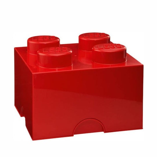 Lego Παιδικό Κουτί Αποθήκευσης από Πλαστικό 4-Stud Κόκκινο 25x25x18cm
