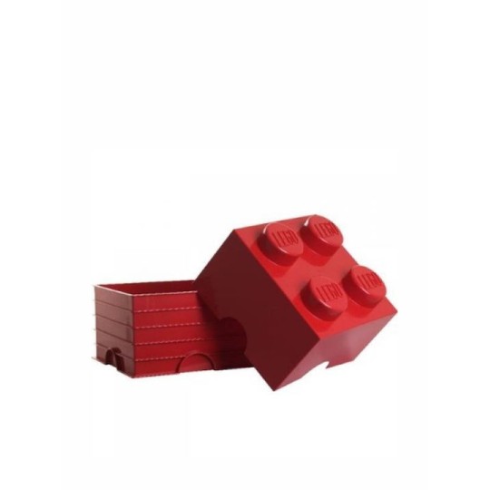 Lego Παιδικό Κουτί Αποθήκευσης από Πλαστικό 4-Stud Κόκκινο 25x25x18cm