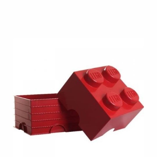 Lego Παιδικό Κουτί Αποθήκευσης από Πλαστικό 4-Stud Κόκκινο 25x25x18cm