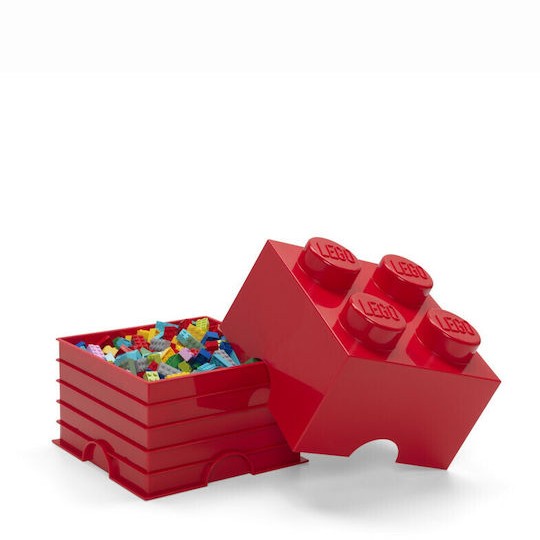 Lego Παιδικό Κουτί Αποθήκευσης από Πλαστικό 4-Stud Κόκκινο 25x25x18cm