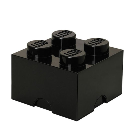 Lego Παιδικό Κουτί Αποθήκευσης από Πλαστικό 4-Stud Μαύρο 25x25x18cm
