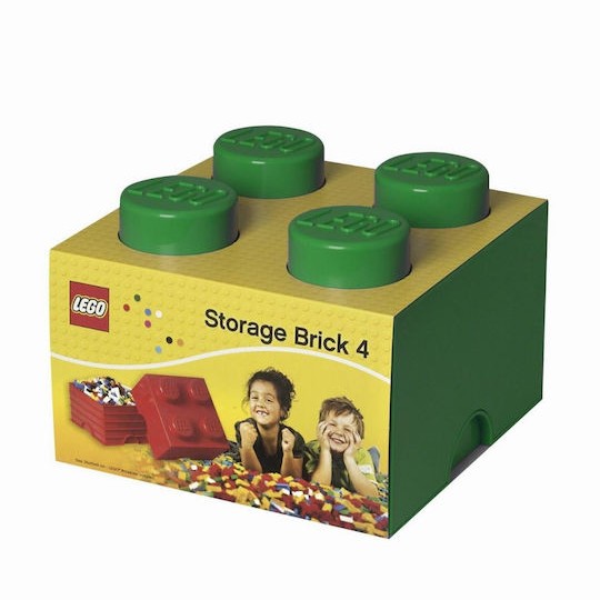 Lego Παιδικό Κουτί Αποθήκευσης από Πλαστικό 4-Stud Πράσινο 25x25x18cm
