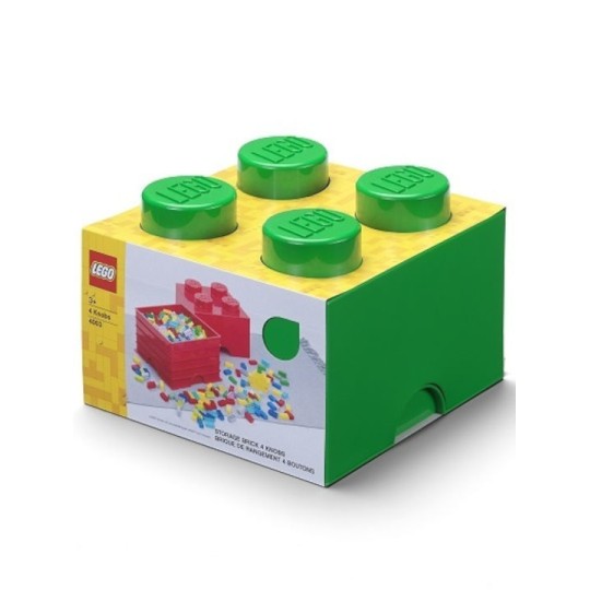 Lego Παιδικό Κουτί Αποθήκευσης από Πλαστικό 4-Stud Πράσινο 25x25x18cm