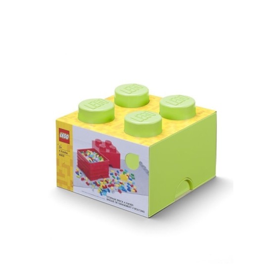 Lego Παιδικό Κουτί Αποθήκευσης από Πλαστικό 4-Stud Πράσινο 25x25x18cm