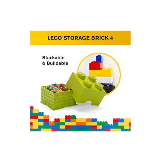 Lego Παιδικό Κουτί Αποθήκευσης από Πλαστικό 4-Stud Πράσινο 25x25x18cm